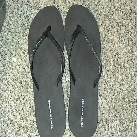 Tommy Hilfiger Black Flipflops