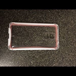 Note 4 clear phone case with pink inside bumper