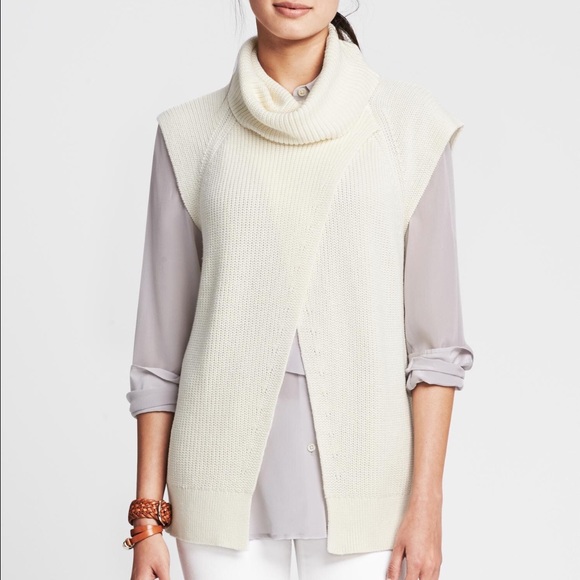 Sleeveless turtleneck from Banana republic. Cream