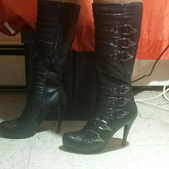 Black stud boots