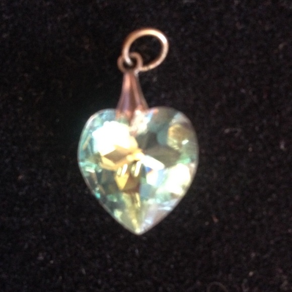 Heart shaped iridescent crystal pendant