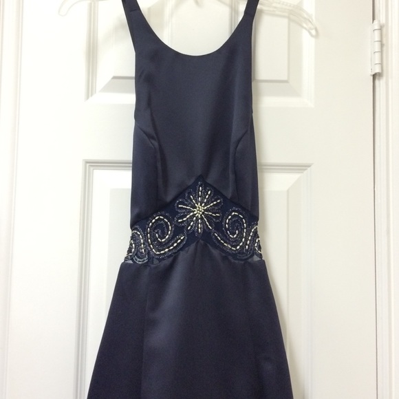 Midnight blue floor-length Formal / Prom dress - Picture 2 of 4