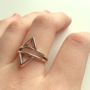 Statement Silver Triangle Ring