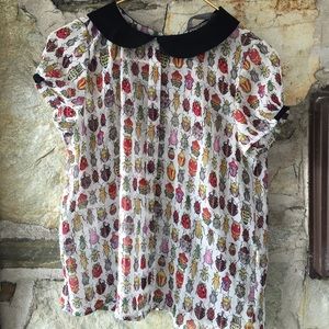 Zara Tops - Bug blouse Zara basics with button back Zara Tops - Bug blouse Zara basics with button back