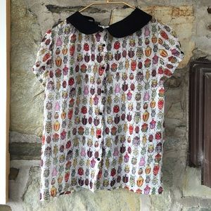 Zara Tops - Bug blouse Zara basics with button back Zara Tops - Bug blouse Zara basics with button back