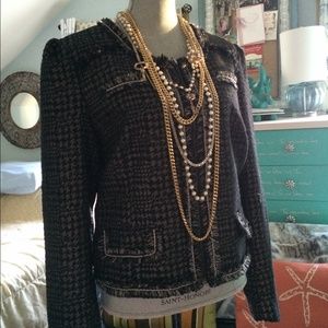 Women's Tweed jacket size XL outerwear Black