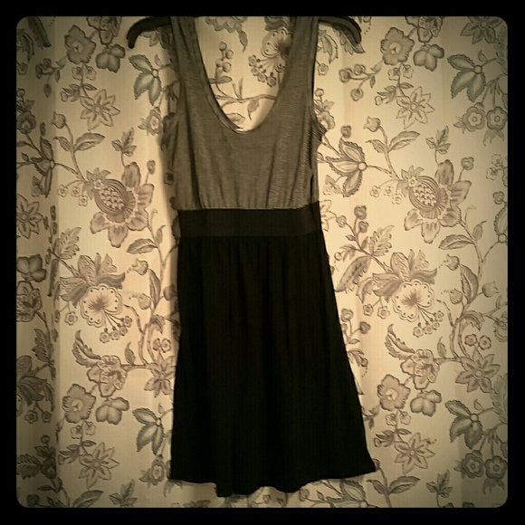 Small black and grey stripe dress