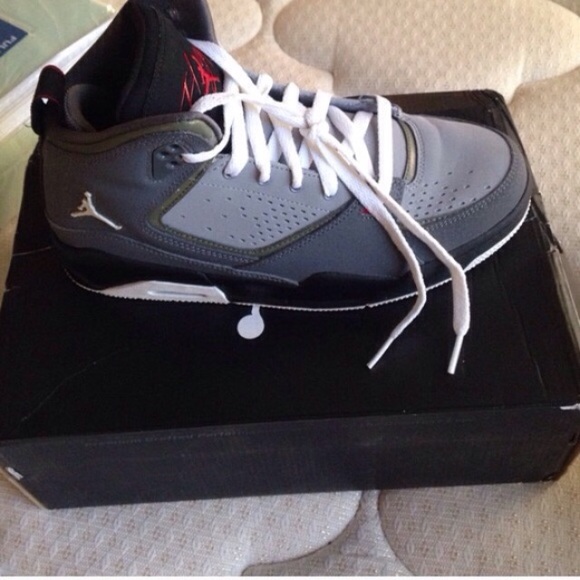 Black and gray Jordan flights
