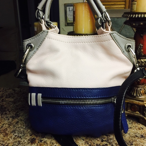 Oryany Handbags - Oryany Sydney Blue/White Mini Color Block Tote Bag