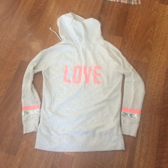 Victoria's Secret Tops - Victoria's Secret SM long hooded sweatshirt