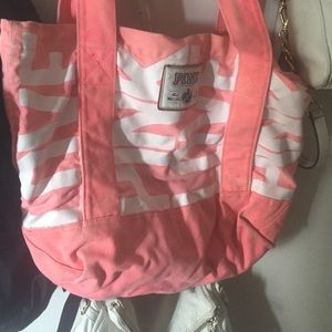 Peach / pink Victoria secret tote