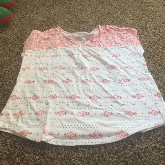 Bright Coral and white t shirt