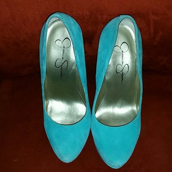 Jessica Simpson Teal Heels - Picture 2 of 4