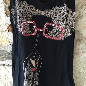 Stylebook Tops - Curly hair girl with glasses tank top Stylebook Tops - Curly hair girl with glasses tank top