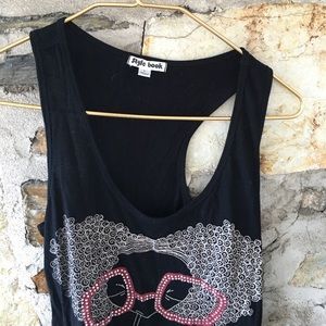 Stylebook Tops - Curly hair girl with glasses tank top Stylebook Tops - Curly hair girl with glasses tank top