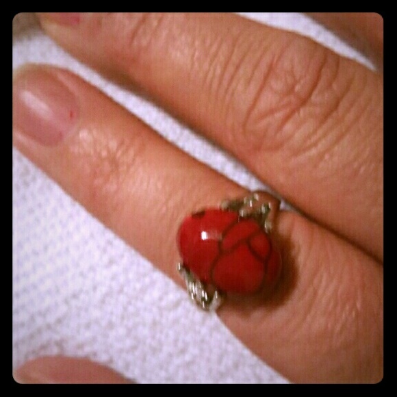 Silver Red Howlite Stone