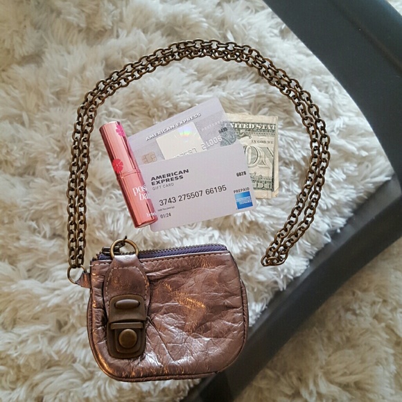 Cutest leather card holder with chain necklace!!