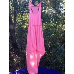 Coral pink maxi dress spring