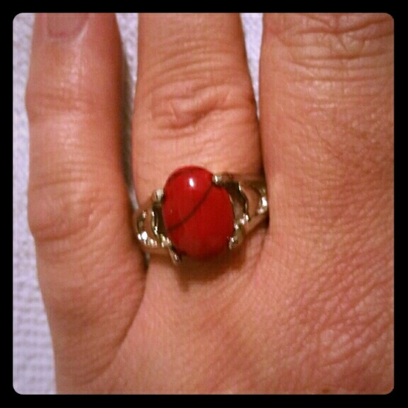 Silver Red Howlite Stone