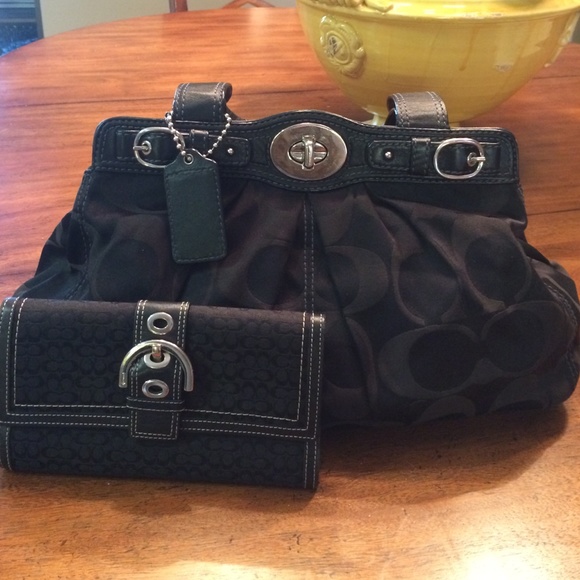 Authentic Coach handbag and wallet.