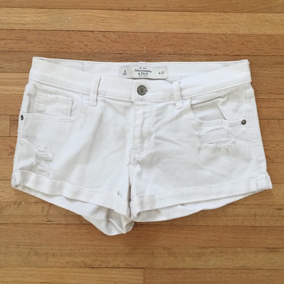 Abercrombie & Fitch White Denim Shorts