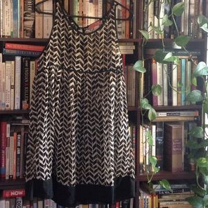 Sheer black and white graphic print babydoll dress