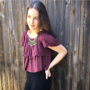 vintage burgundy crop