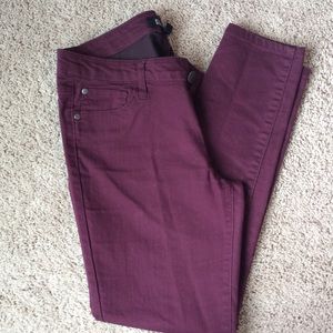 Forever 21 burgundy skinny jeans