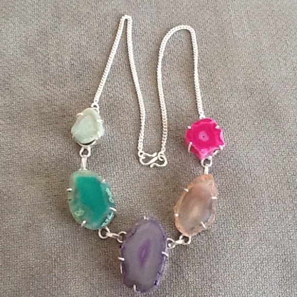 Natural stone multicolor necklace