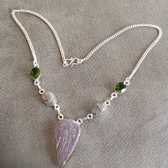 Natural stone/Silver necklace