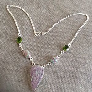 Natural stone/Silver necklace