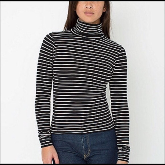 American Apparel Stripe Long Sleeve Turtleneck