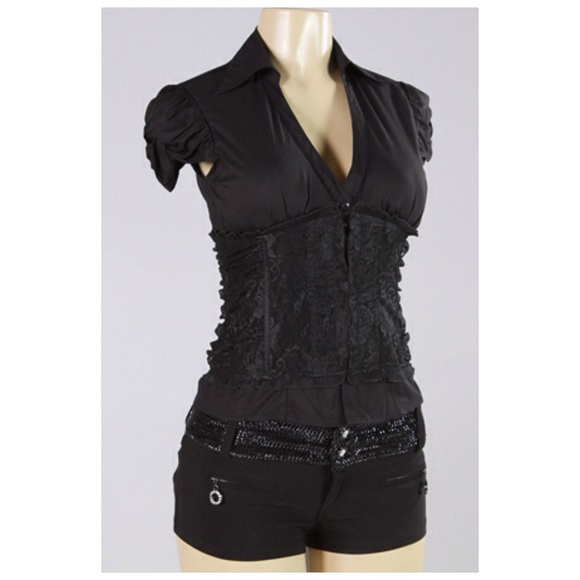 Black Laced Blouse - Picture 4 of 4