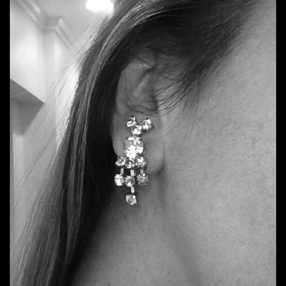 Vintage wedding earrings, screw back 1940's style - Picture 2 of 4