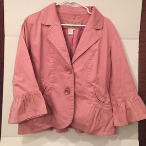 Trendy Dusty pink blazer/stretch jean jacket