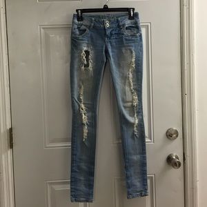 Light blue ripped skinny jeans from Macy's