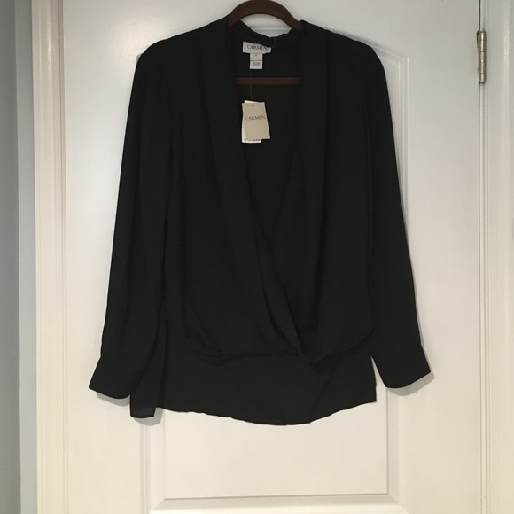 Carmen Marc Valvo black blouse