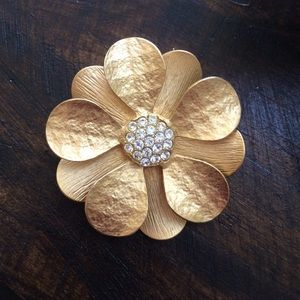 Premier Designs gold flower brooch, never worn