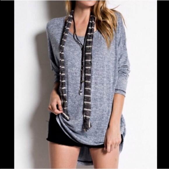 Tops - 🇺🇸Navy Two-tone Long Oversize