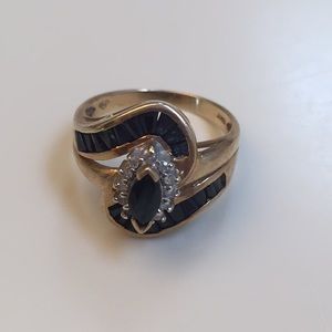 Gold & Black Sapphire Ring