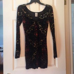 free people body con velvet dress
