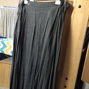 Gray maxi skirt.