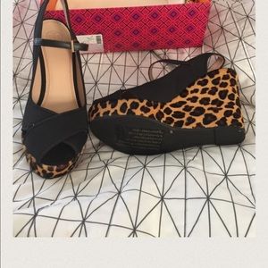 Tory Burch Ollie Leo wedges, never worn