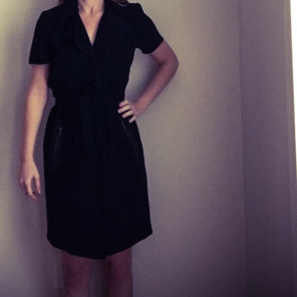 {Tahari} Black Ruffle Dress