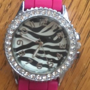 ❣️BOGO 💄Pink jeweled watch, Buy1 get1 free items!