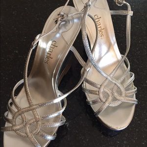 Silver wedge shoes