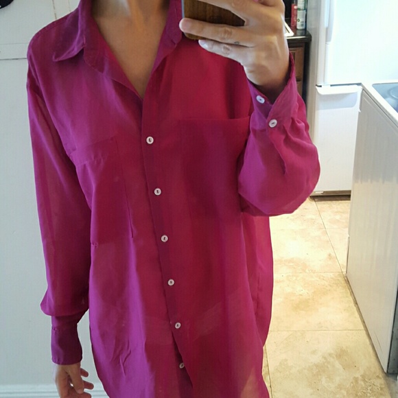 Oversized button up chiffon
