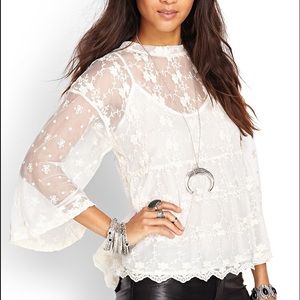 Embroidered floral lace blouse Embroidered floral lace blouse