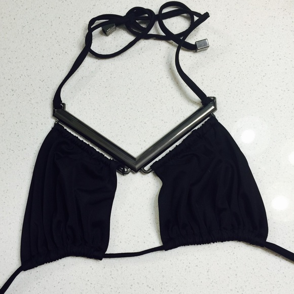 Unique, new black bikini top