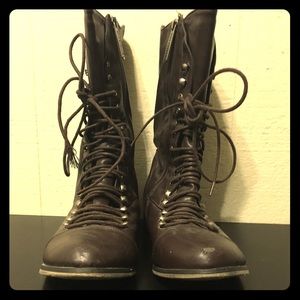 Chestnut Brown Combat Boots